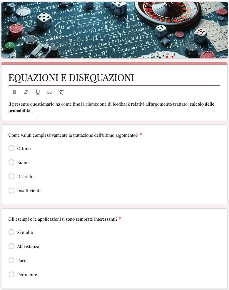 questionario di gradimento
